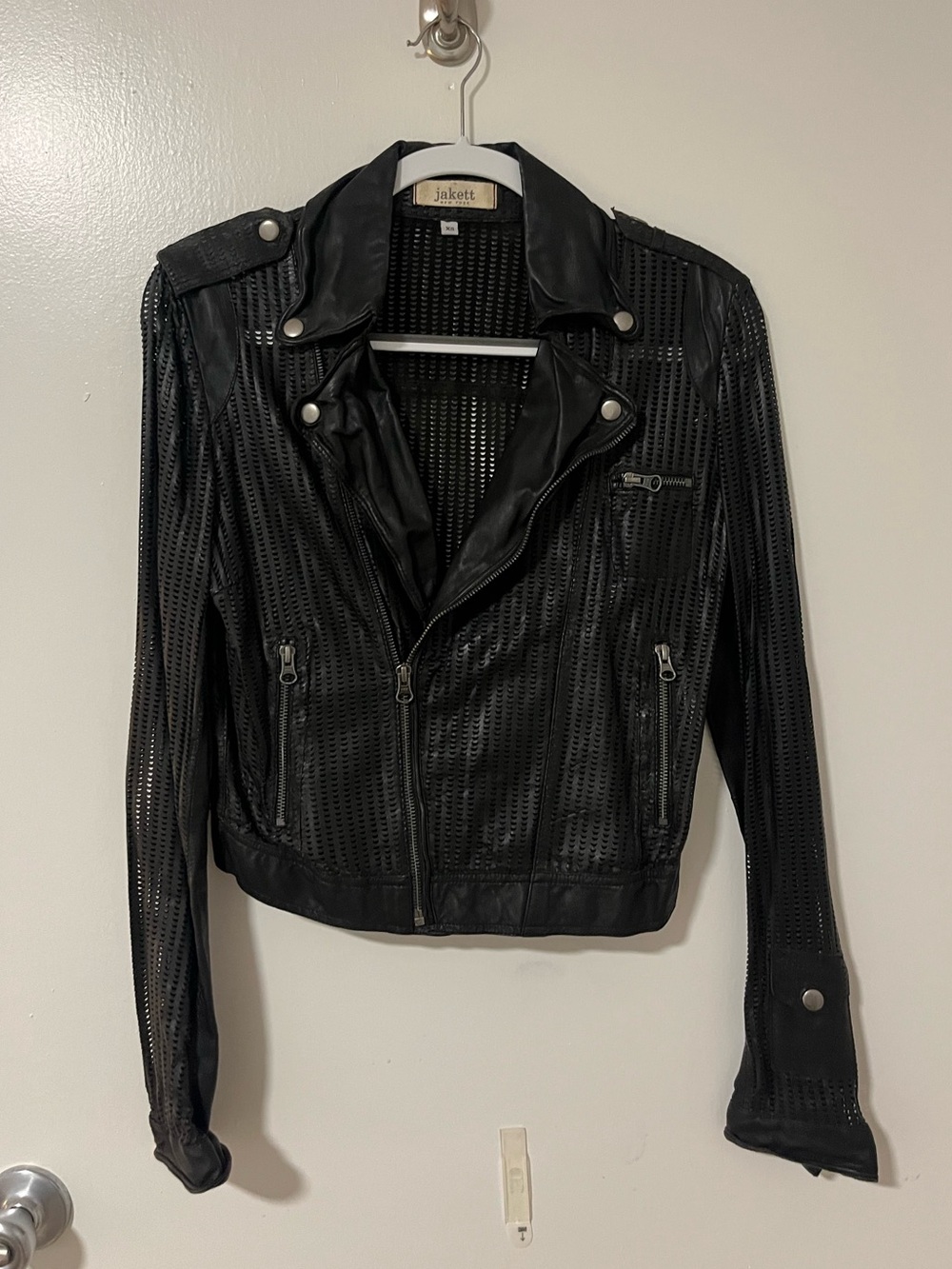 Jakett | Josey Perforated Leather Jacket in Black